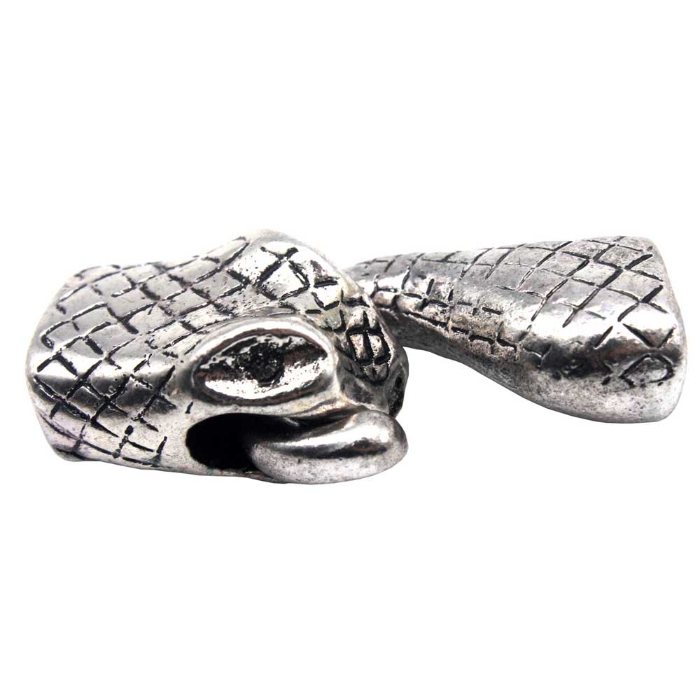 Schlangenkopf-Hakenverschluss, antikgoldener Metallverschluss für 10 x 6 mm Lakritzleder-Klebe-Charm-Armbandende