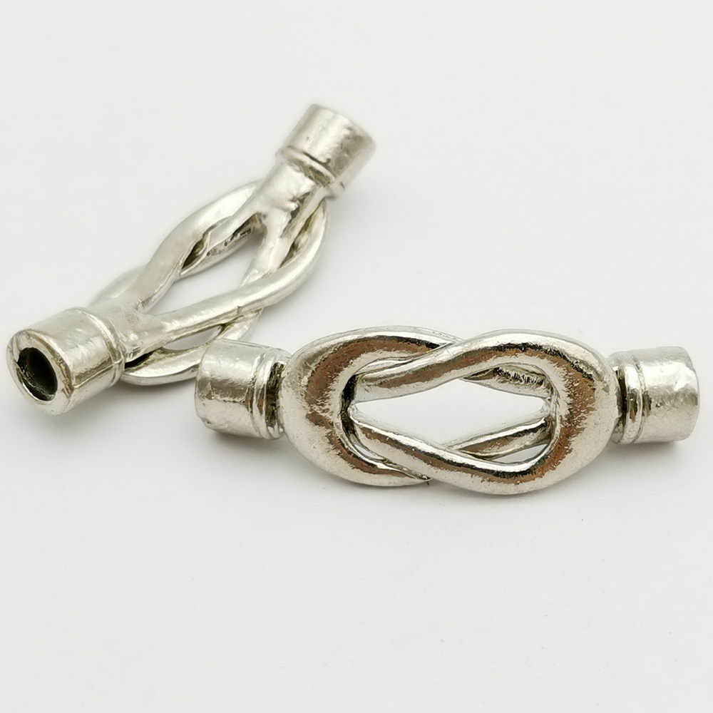 shapesbyX-5 Pieces 4mm Inner Hole Magnetic Clasps Jewelry Making Clasps End Silver