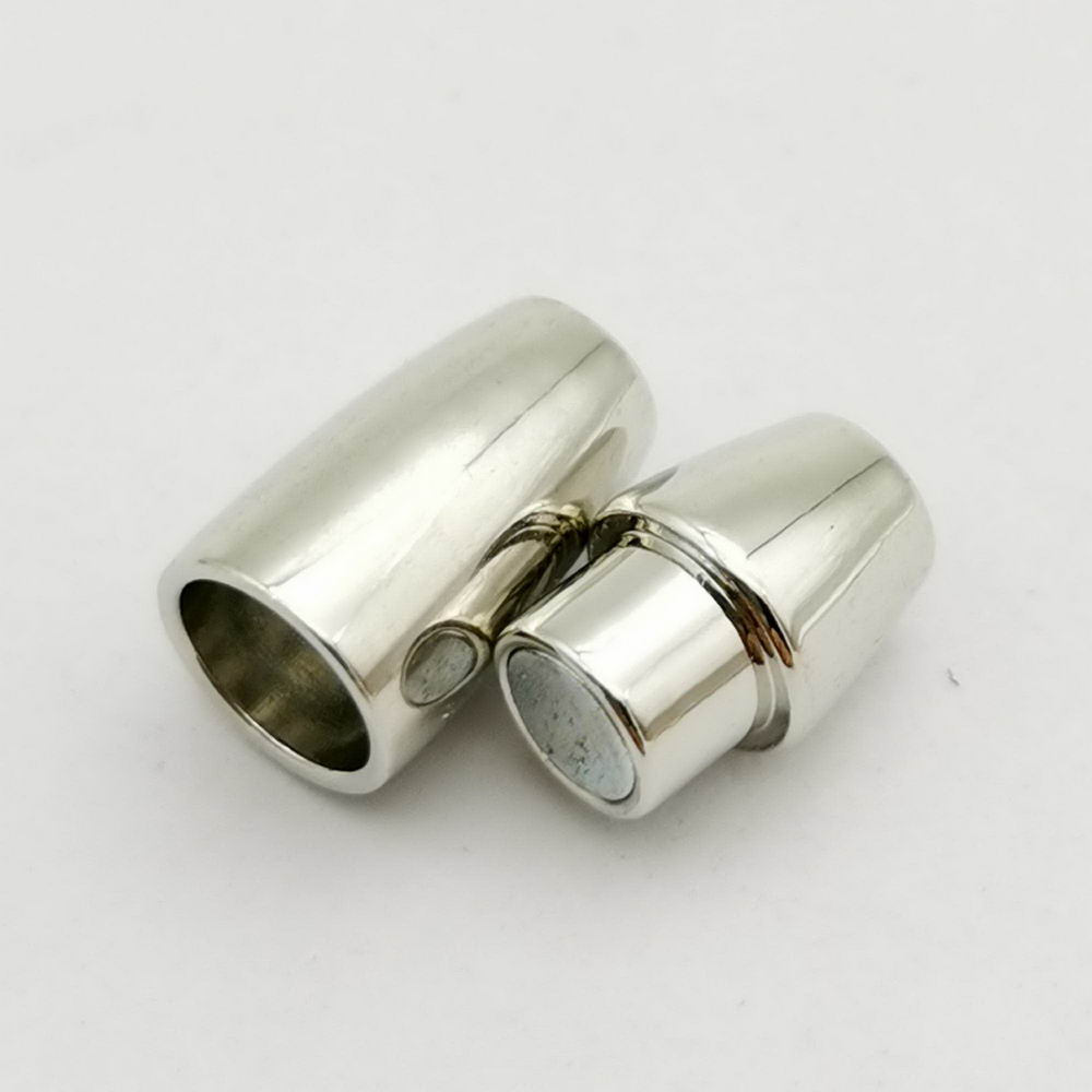 shapesbyX-5 Pieces 3.8mm Inner Hole Magnetic Clasps Jewelry Making Clasps End Silver