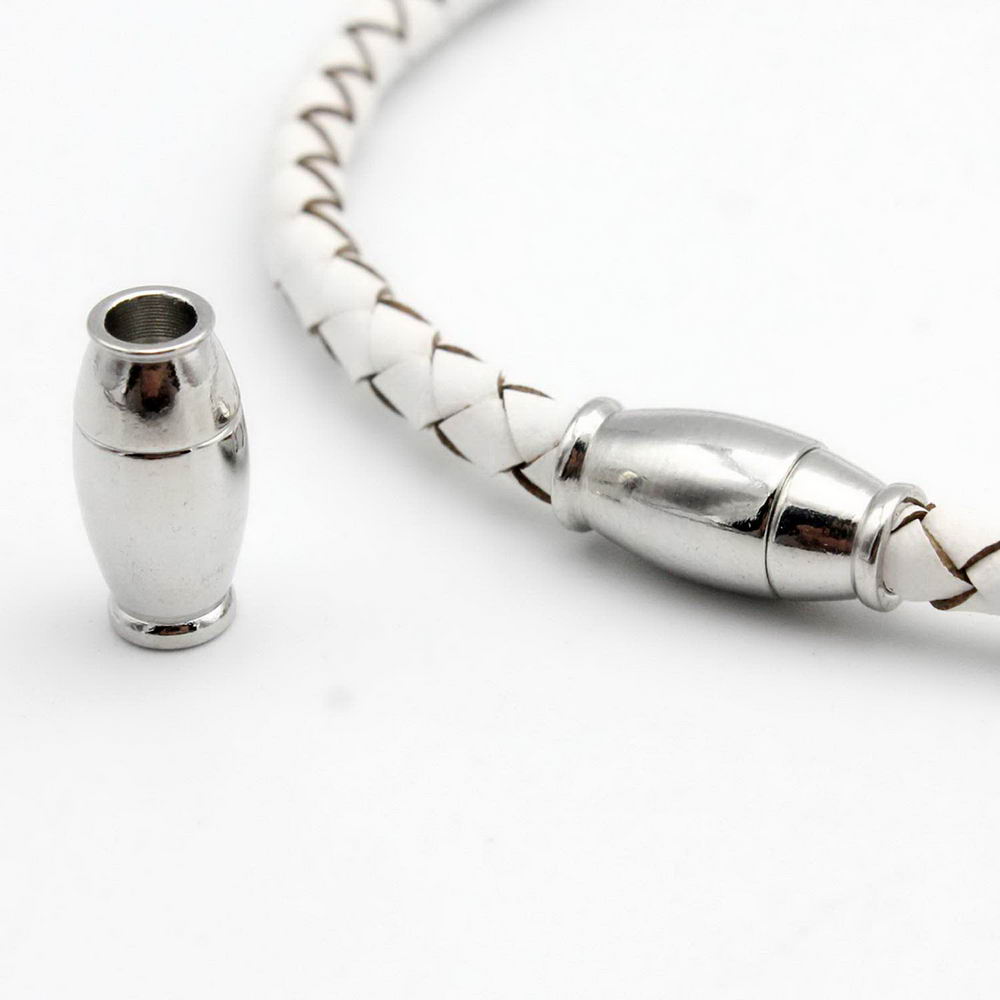 shapesbyX-5 Pieces 3.8mm Inner Hole Magnetic Clasps Jewelry Making Clasps End Silver