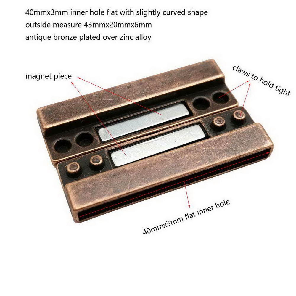 40mm Hole Magnetic Clasps and Closure Strong Magnet Jewelry Making End 40x3mm Antique Copper