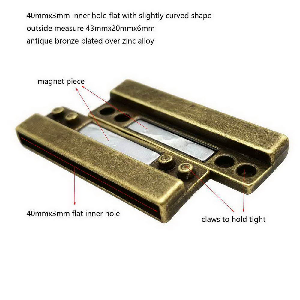 40mm Hole Magnetic Clasps and Closure Strong Magnet Jewelry Making End 40x3mm Antique Bronze