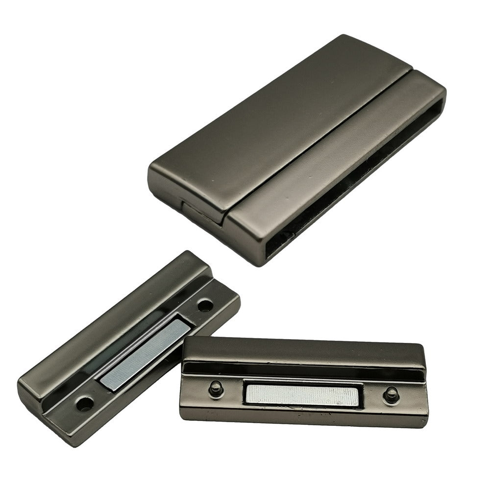 shapesbyX-40mmx3mm Hole Magnetic Clasps and Closure Strong Magnet Jewelry Making End Silver