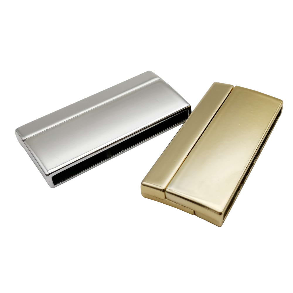 shapesbyX-40mmx3mm Hole Magnetic Clasps and Closure Strong Magnet Jewelry Making End Silver