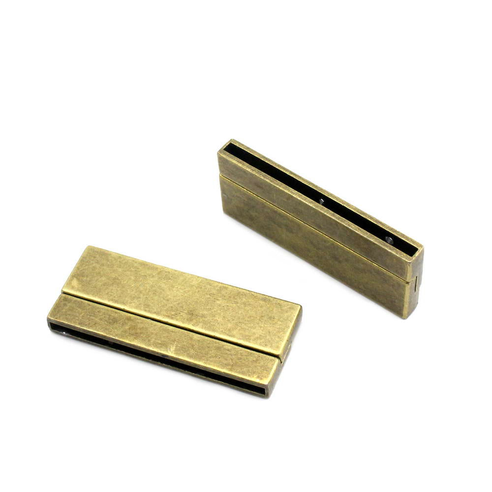 ShapesbyX-Antik Kupfer flache Magnetverschlüsse 40 mm x 2 mm Loch Lederband zum Einkleben