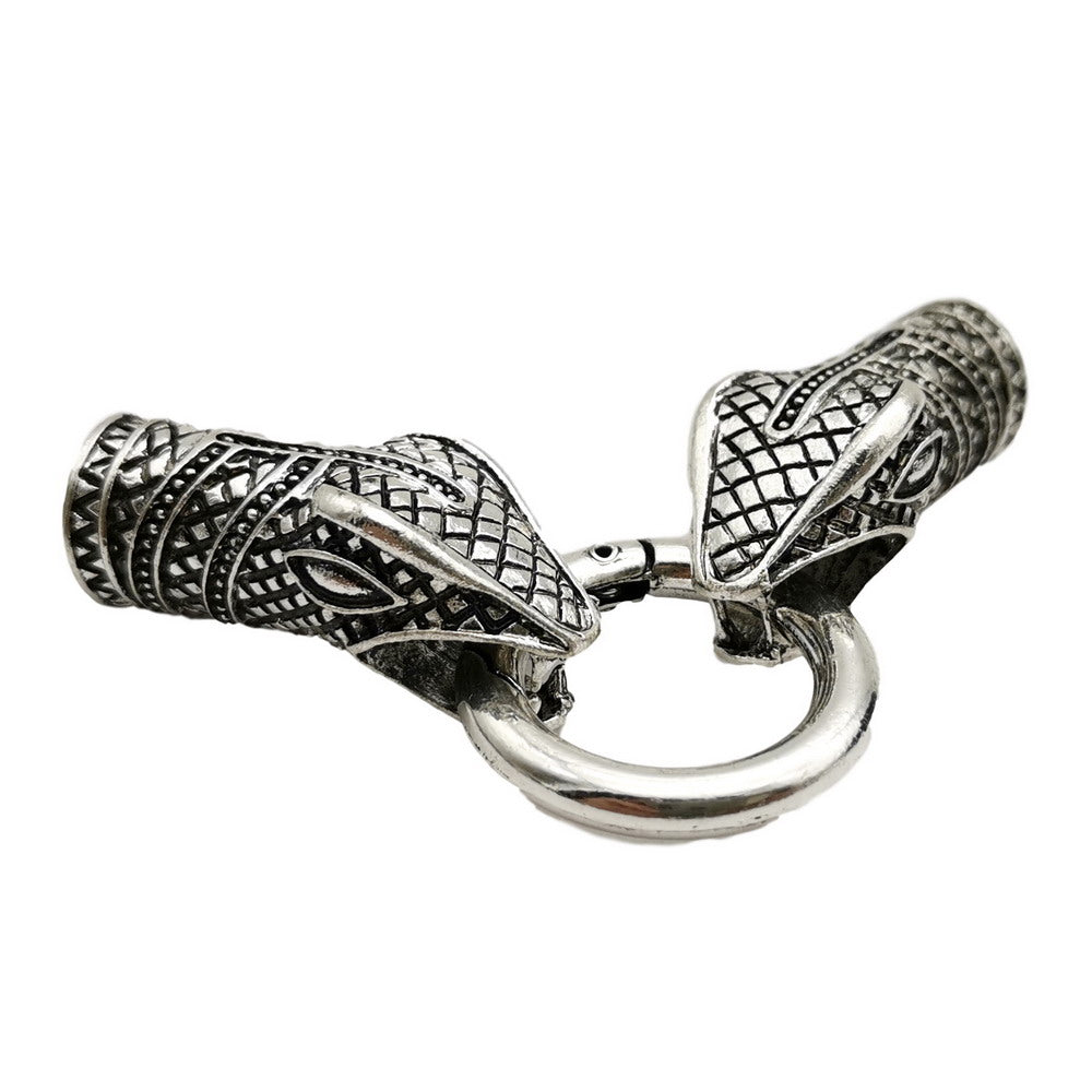Fermoirs à breloques serpent en Bronze Antique, fabrication de bracelets, extrémité, trou de 10mm