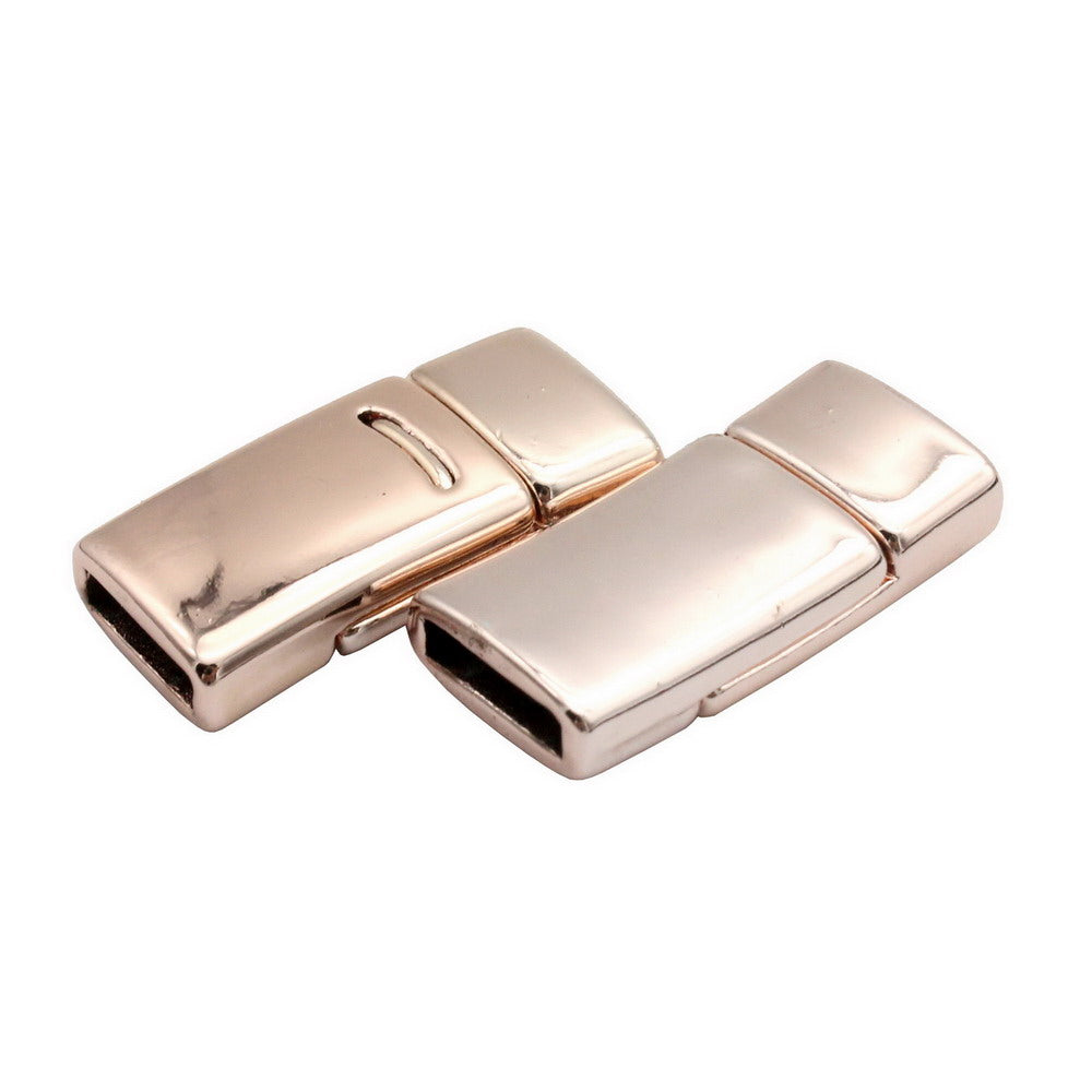 shapesbyX-3 Pieces 10mm Flat Magnetic Claps and Closure for Bracelet Making 10mmx2mm Inner hole Flat Leather Glue In
