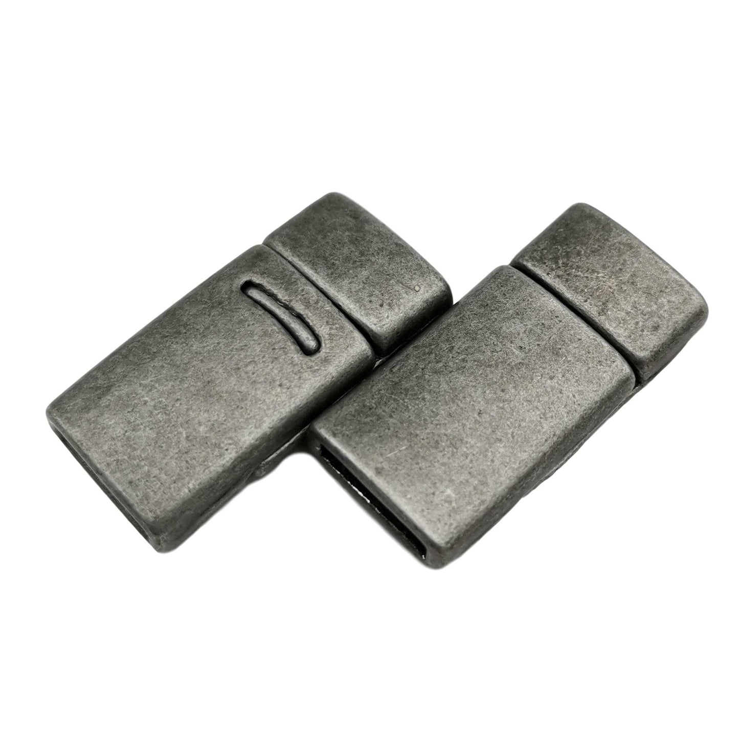 shapesbyX-3 Pieces Bracelet Clasps and Closure Flat 10mmx2mm Hole Magnetic End Antique Tin