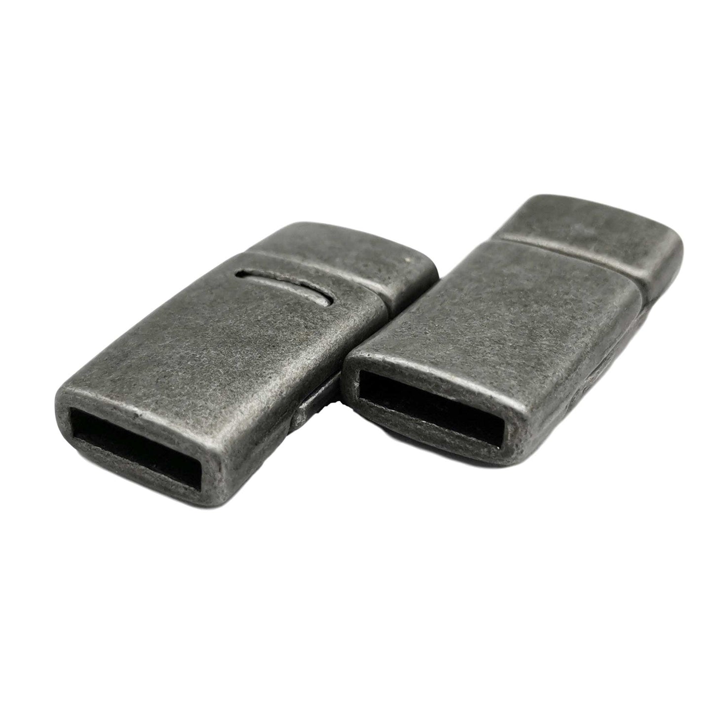 shapesbyX-3 Pieces Bracelet Clasps and Closure Flat 10mmx2mm Hole Magnetic End Antique Tin