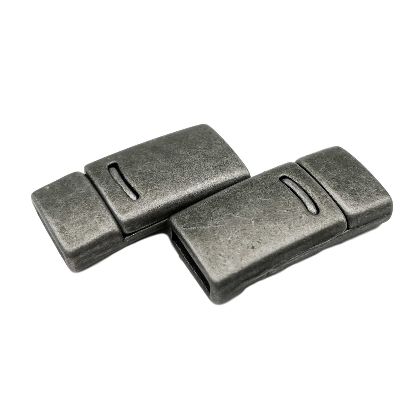 shapesbyX-3 Pieces Bracelet Clasps and Closure Flat 10mmx2mm Hole Magnetic End Antique Tin