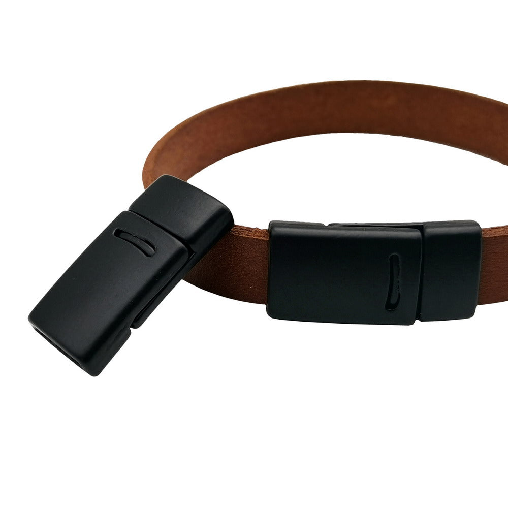 shapesbyX-3 Pieces 10mm Flat Magnetic Claps and Closure for Bracelet Making 10mmx2mm Inner hole Flat Leather Glue In