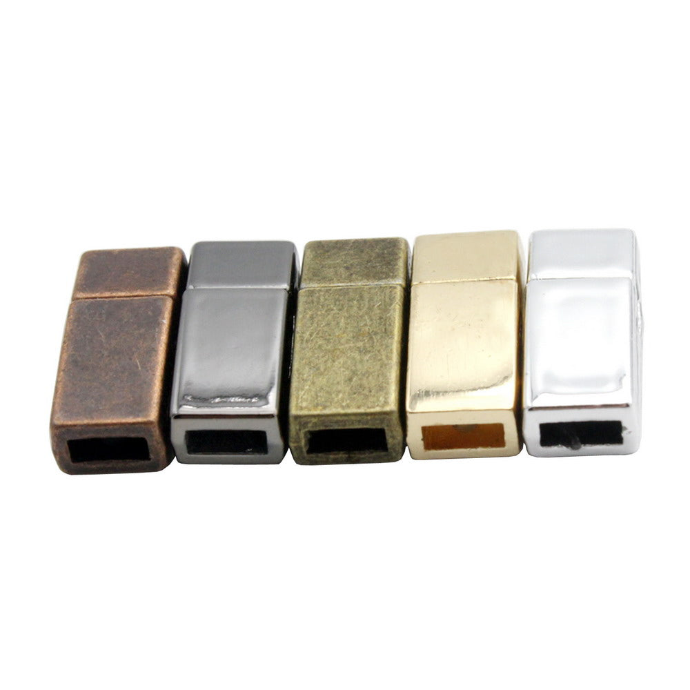 shapesbyX-3 Pieces Antique Bronze 5mm Flat Magnetic Clasps 5mmx2mm Hole Jewelry Making Bracelet End MT588-5