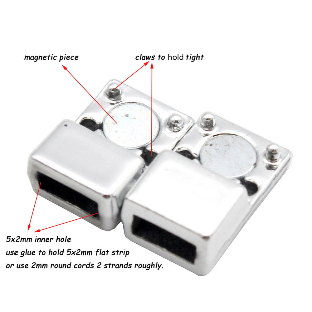 shapesbyX-3 Pieces 5mm Flat Magnetic Clasps and Closure 5mmx2mm Hole Jewelry Making Bracelet Edn MT588-1