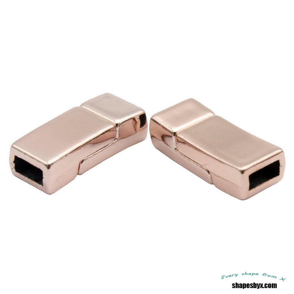 shapesbyX-3 Pieces 5mm Flat Magnetic Clasps Closure Rose Gold 5mmx2mm Hole Jewelry Making Bracelet End MT588-9