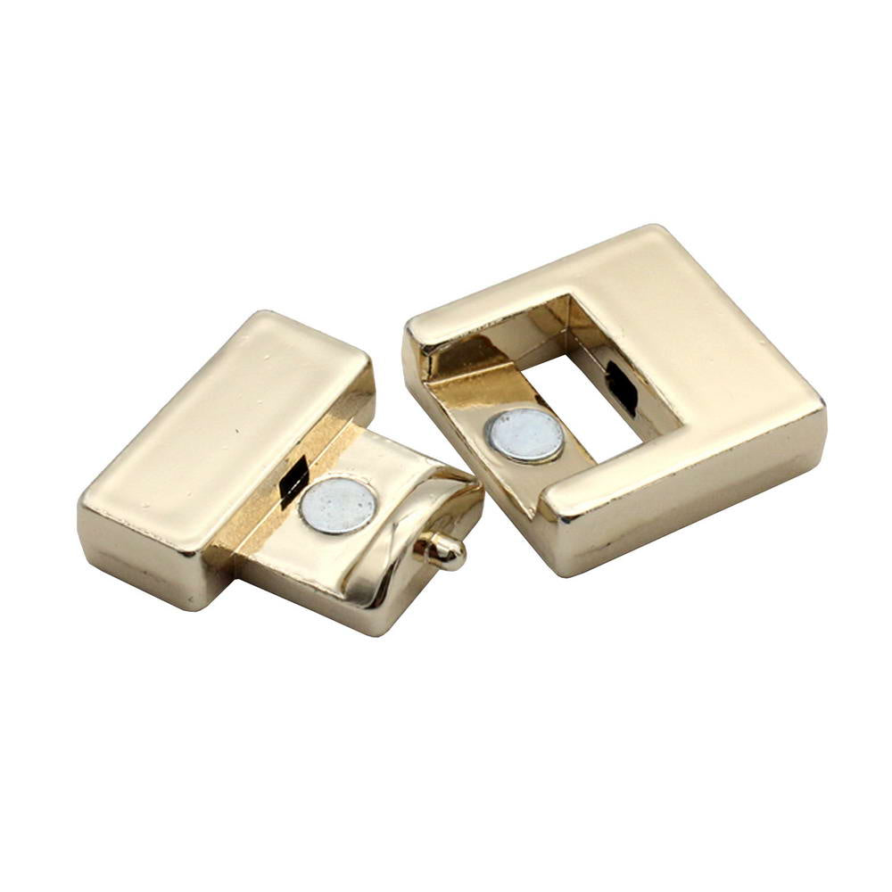 shapesbyX-15mmx2mm Flat Magnetic Closure Clasps Gold,15x2mm Hole Bracelet Making End Leather Strip Glue