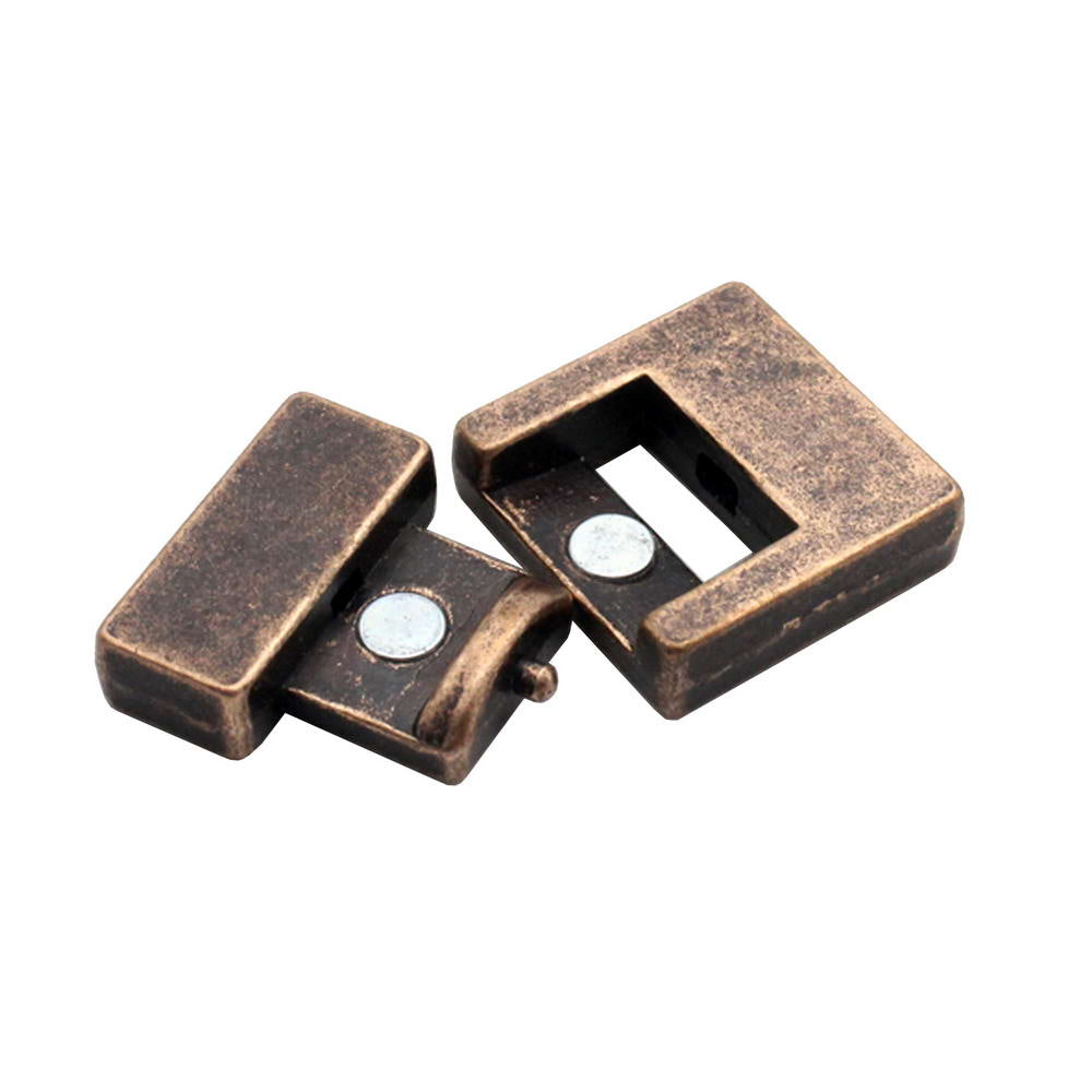 shapesbyX-15mmx2mm Flat Magnetic Closure Clasps Gold,15x2mm Hole Bracelet Making End Leather Strip Glue