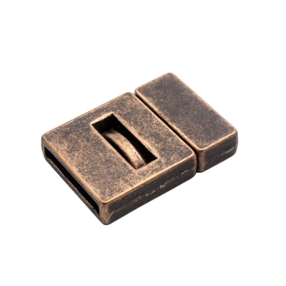 shapesbyX-15mmx2mm Flat Magnetic Closure Clasps Gold,15x2mm Hole Bracelet Making End Leather Strip Glue
