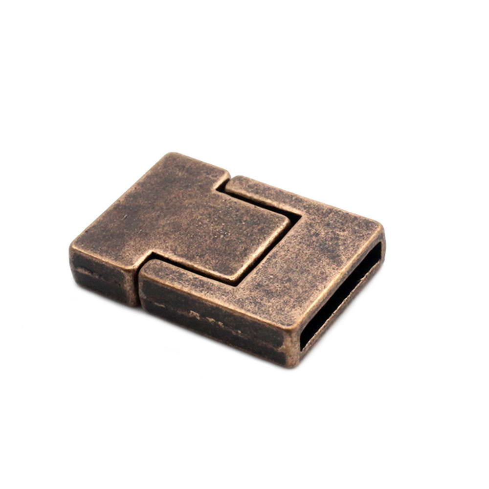 shapesbyX-15mmx2mm Flat Magnetic Closure Clasps Gold,15x2mm Hole Bracelet Making End Leather Strip Glue