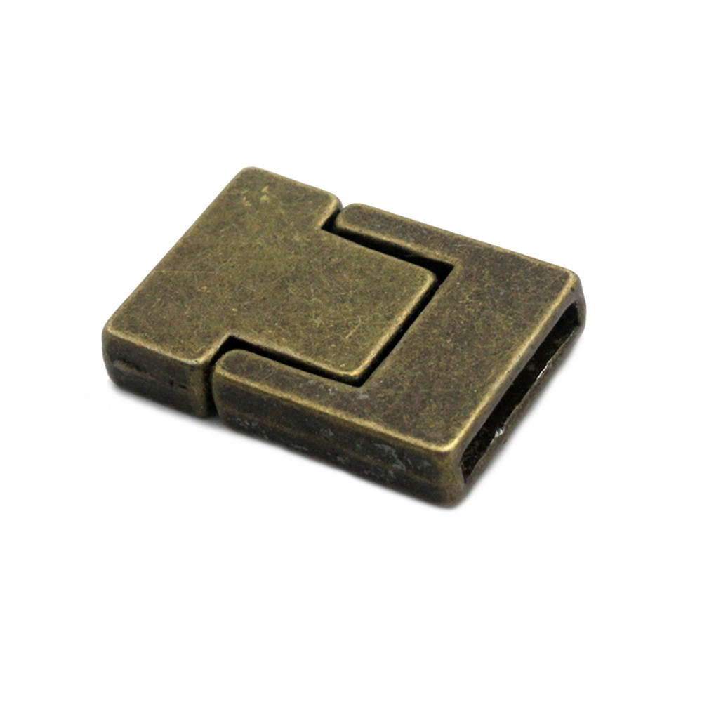 shapesbyX-15mmx2mm Flat Magnetic Closure Clasps Gold,15x2mm Hole Bracelet Making End Leather Strip Glue