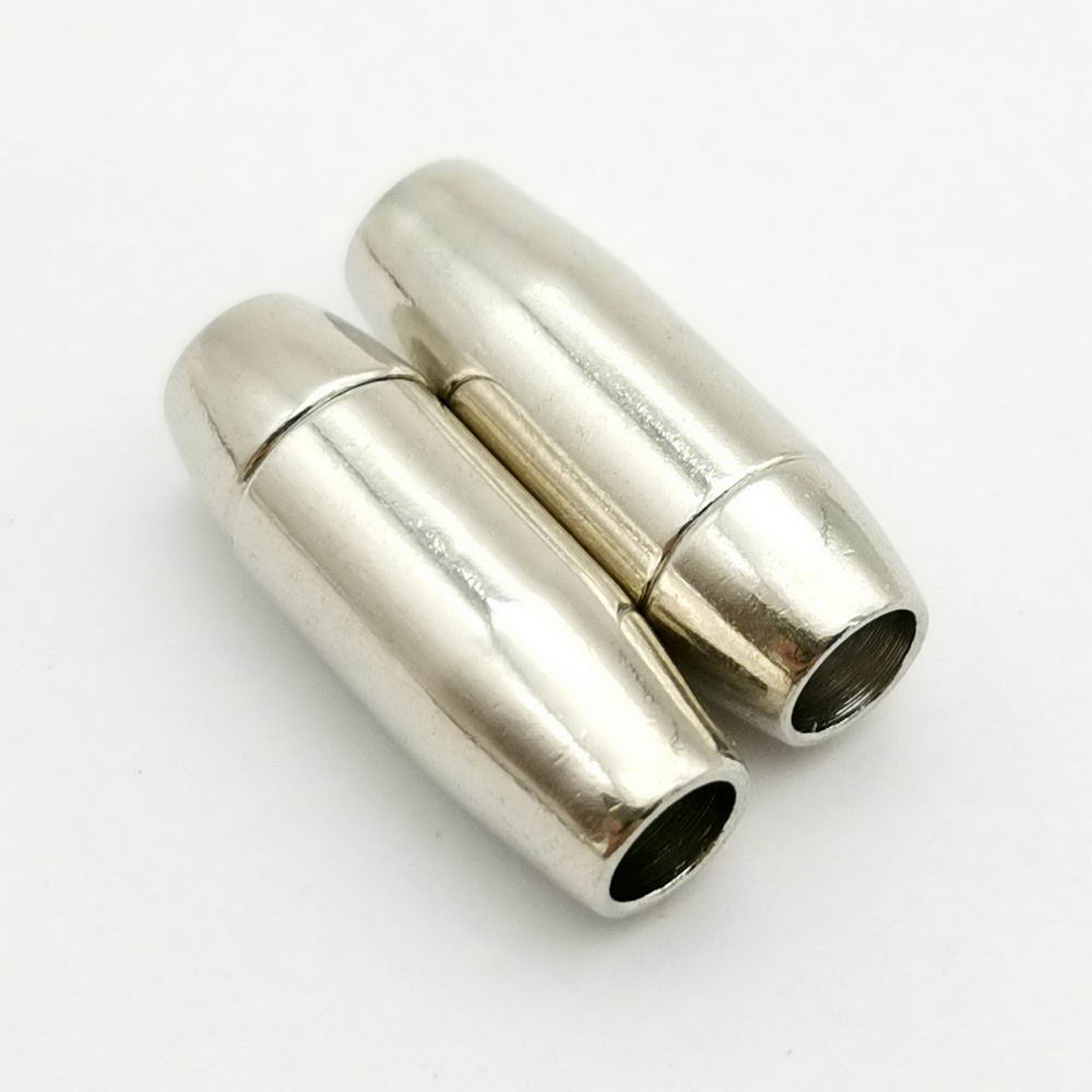 shapesbyX-5 sets 5mm Round Hole Silver Magnetic Clasps Bracelet Making End for 5mm Leather Cord
