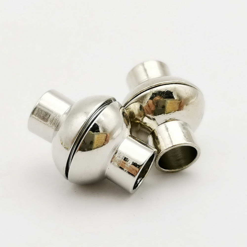 shapesbyX-5 sets 5mm Round Hole Silver Magnetic Clasps Bracelet Making End for 5mm Leather Cord