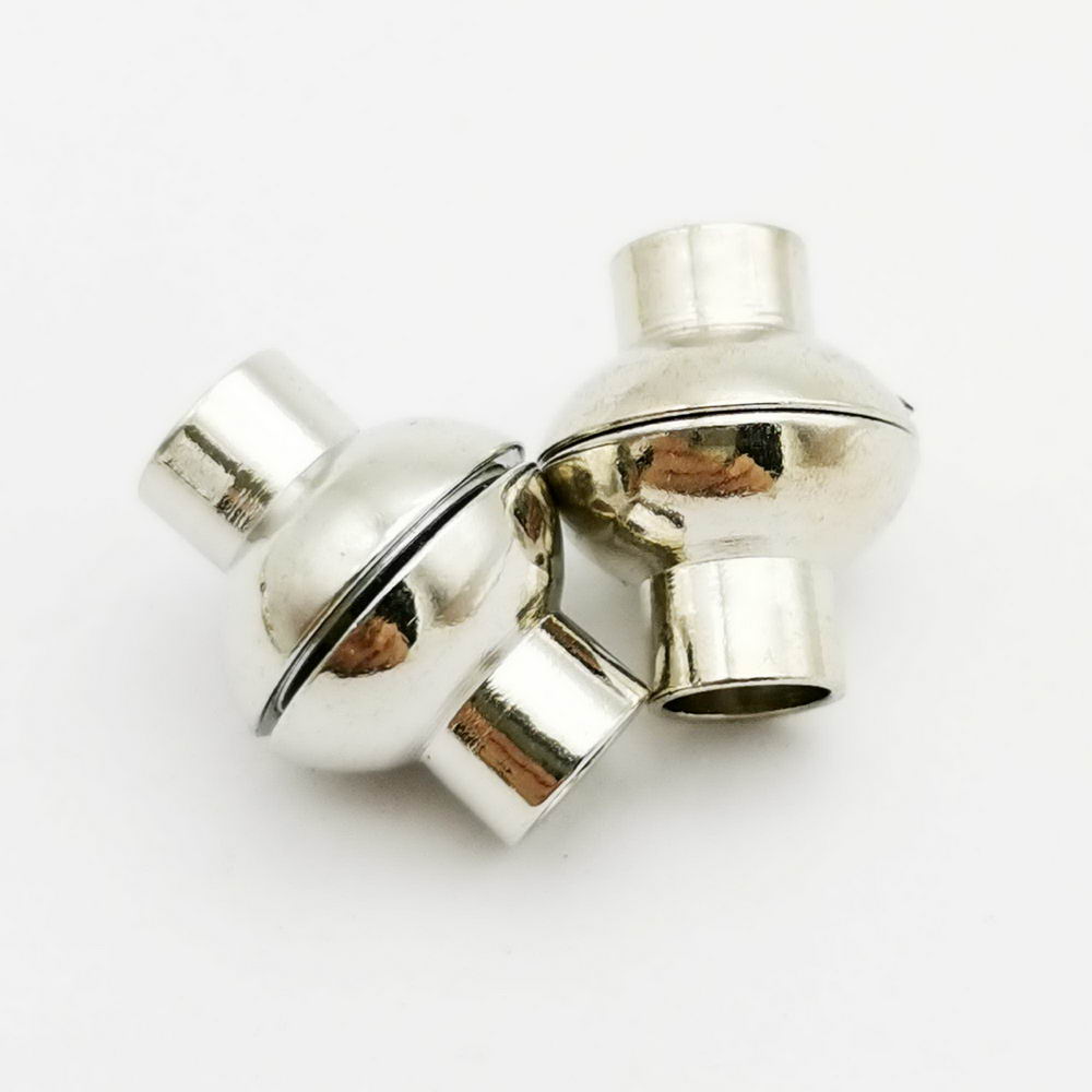 shapesbyX-5 sets 5mm Round Hole Silver Magnetic Clasps Bracelet Making End for 5mm Leather Cord