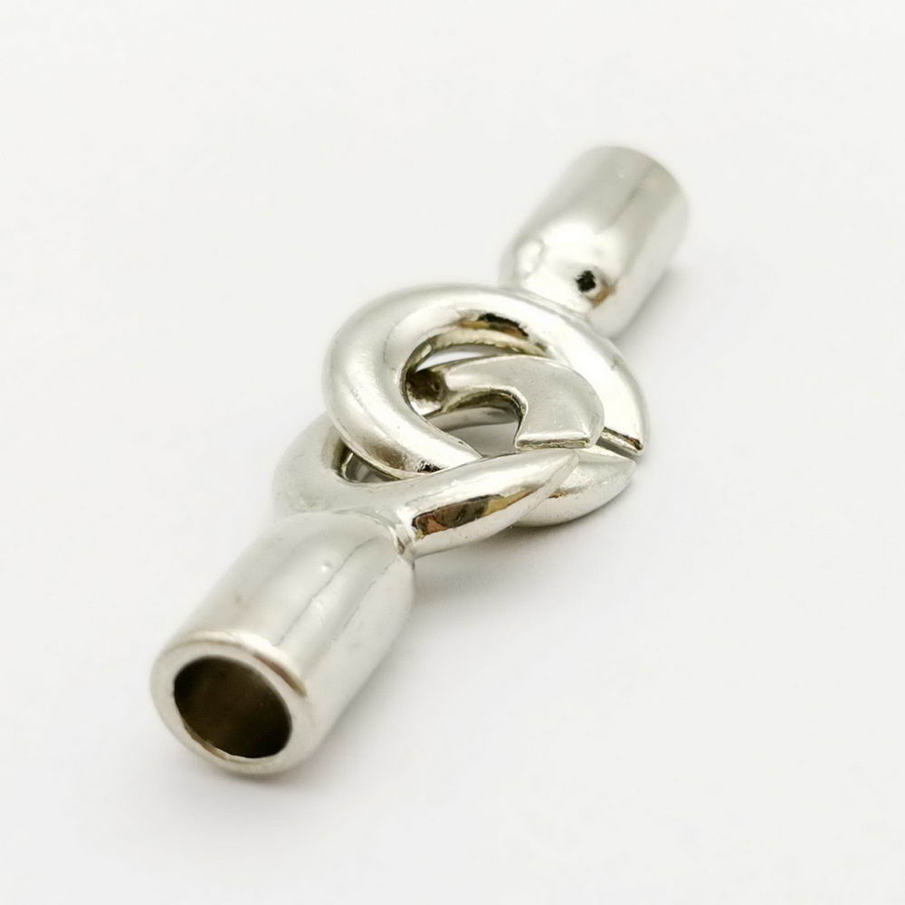shapesbyX-5 sets 5mm Round Hole Hook Clasps for 5mm Round Cord Jewelry Clasps Bracelet End