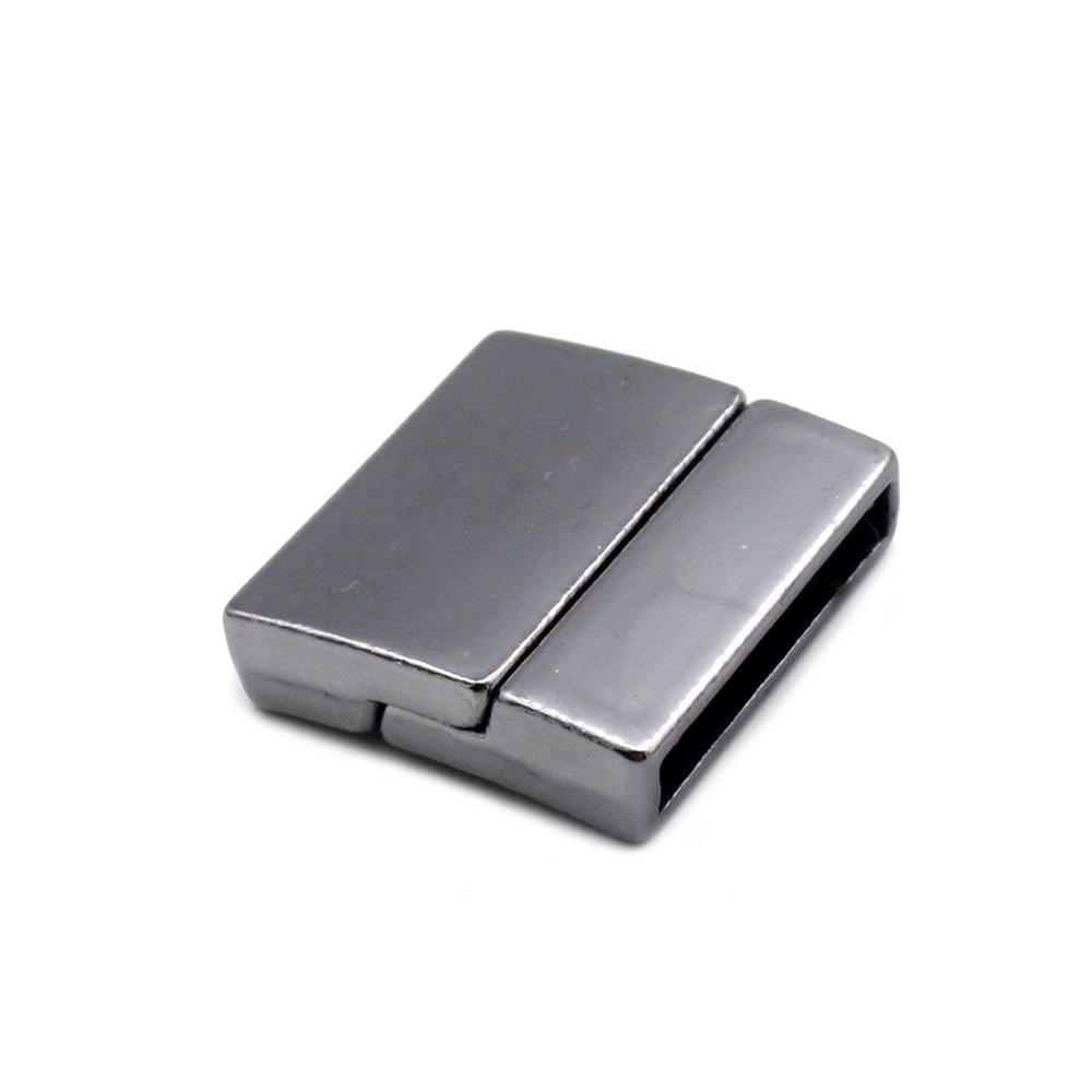 shapesbyX-20mm Flat Magnetic Clasps and Closure for Bracelet Making 20x3mm Hole Matte Black