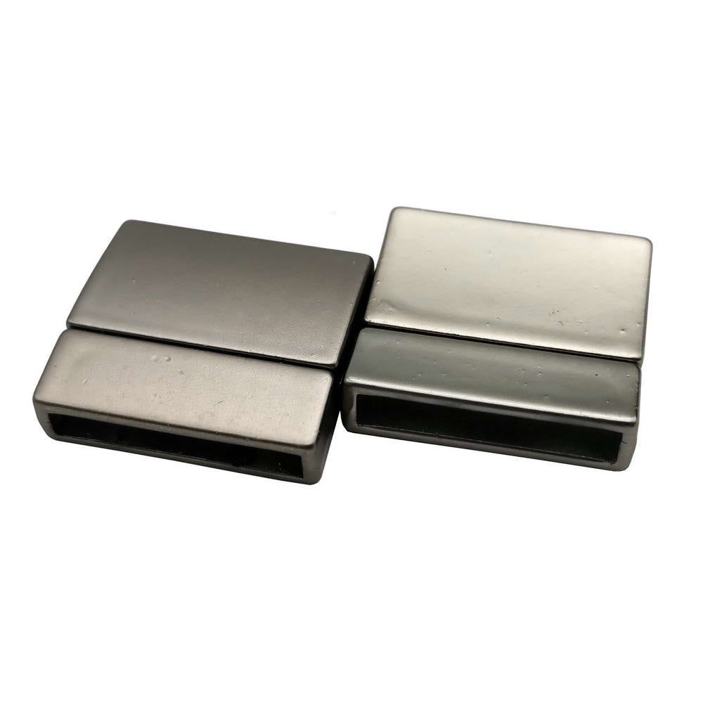 shapesbyX-20mm Flat Magnetic Clasps and Closure for Bracelet Making 20x3mm Hole Matte Black