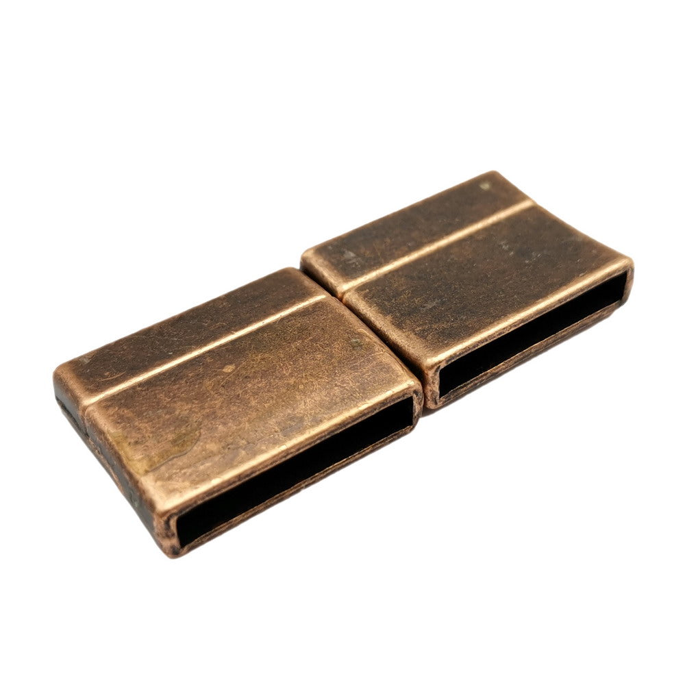 shapesbyX-20mm Flat Magnetic Clasps and Closure for Bracelet Making 20x3mm Hole Matte Silver