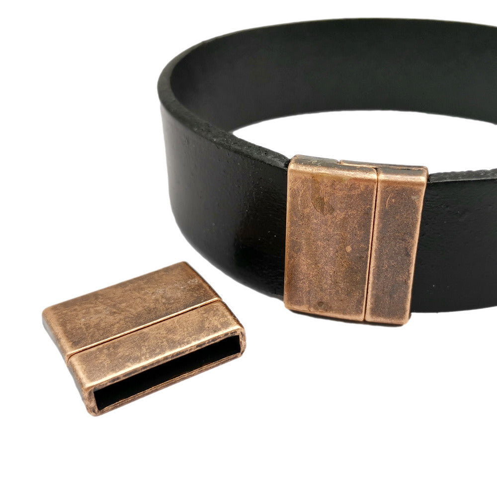 shapesbyX-20mm Flat Magnetic Clasps and Closure for Bracelet Making 20x3mm Hole Matte Gold