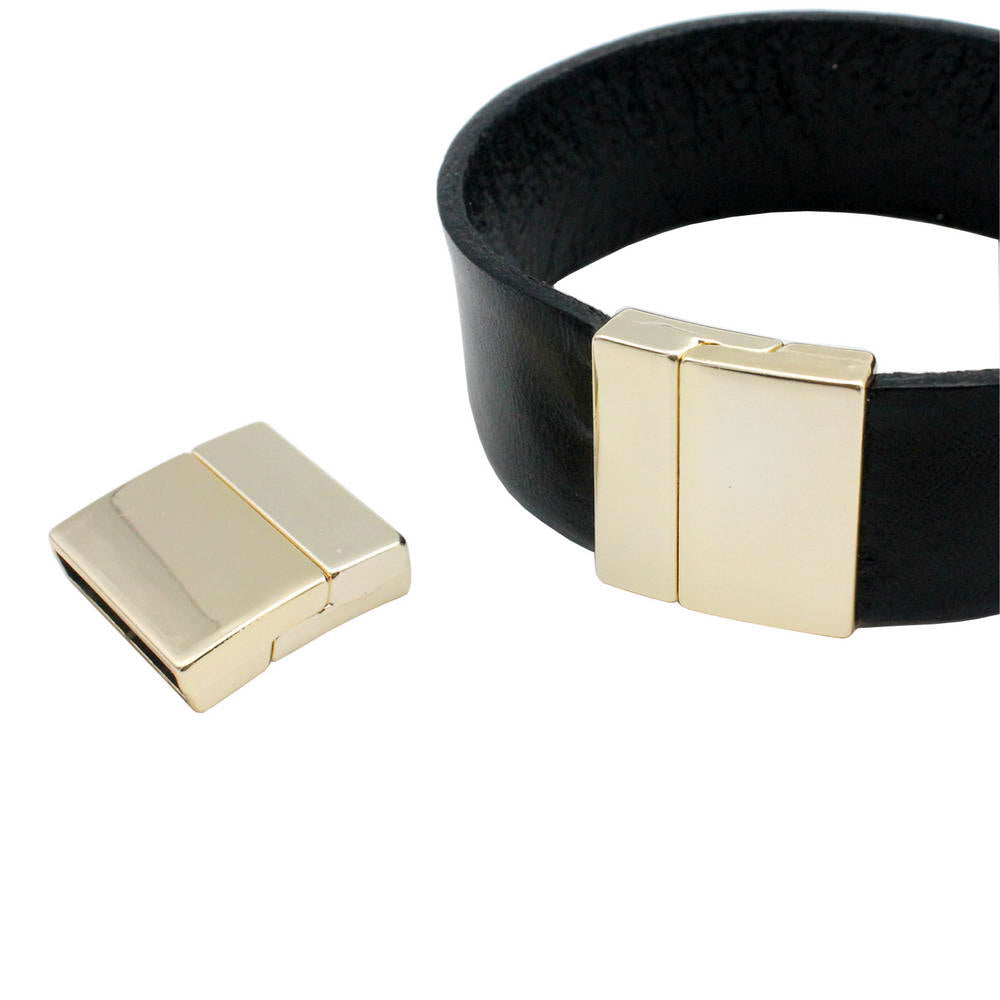 shapesbyX-20mmx3mm Inner Hole Silver Bracelet Clasps and Closure,Magnetic Clasp Jewelry End Glue In 20x3