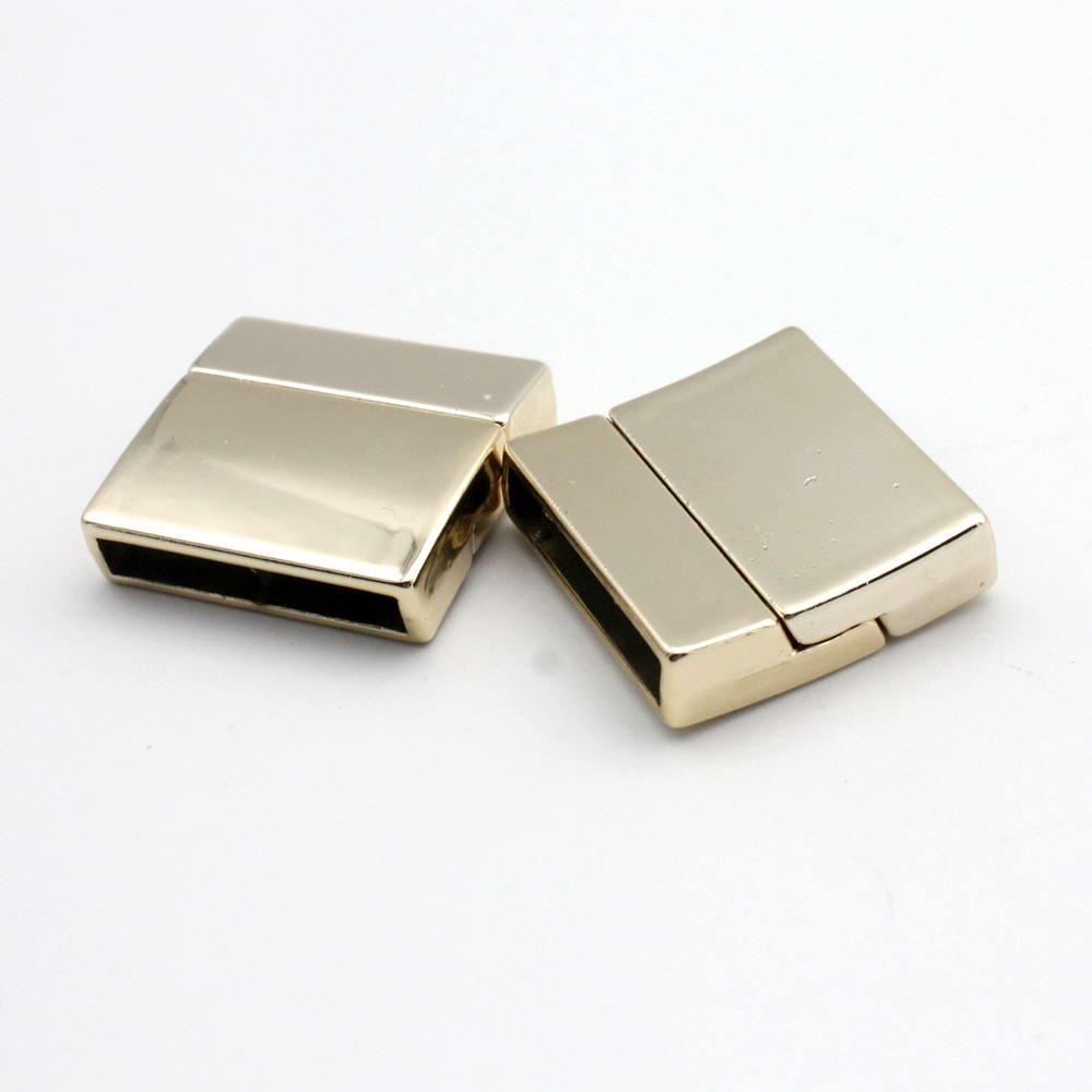 shapesbyX-20mm Flat Magnetic Clasps and Closure for Bracelet Making 20x3mm Hole Gold