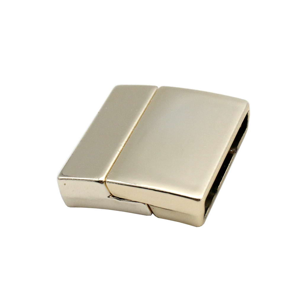 shapesbyX-20mm Flat Magnetic Clasps and Closure for Bracelet Making 20x3mm Hole Gold