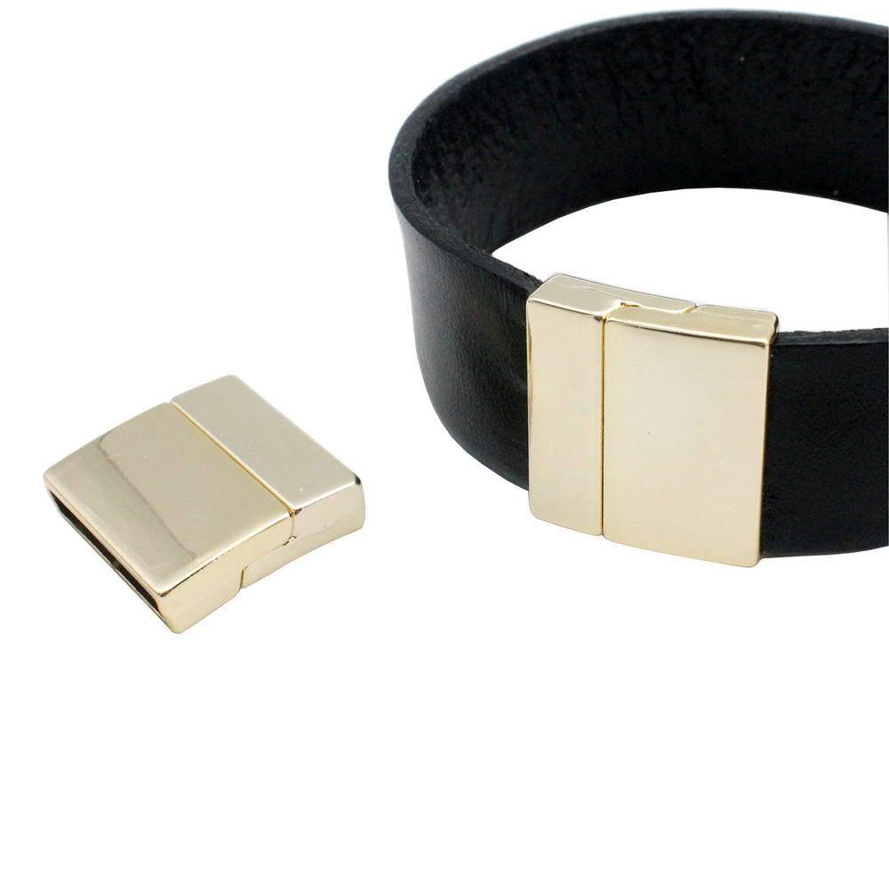 20mm Flat Magnetic Clasps and Closure for Bracelet Making 20x3mm Hole Gold