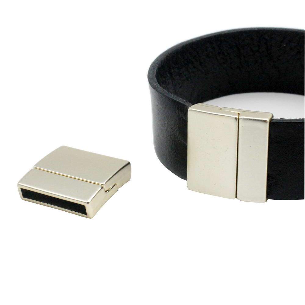 20mm Flat Magnetic Clasps and Closure for Bracelet Making 20x3mm Hole Matte Gold