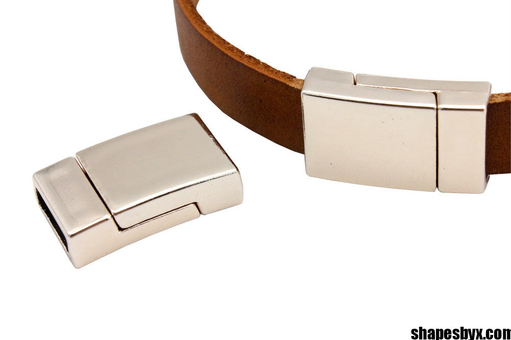 shapesbyX-10mm Flat Leather Bracelet Making Magnetic Clasps 10x3mm Hole Antique Copper 3 Pieces MT673-5