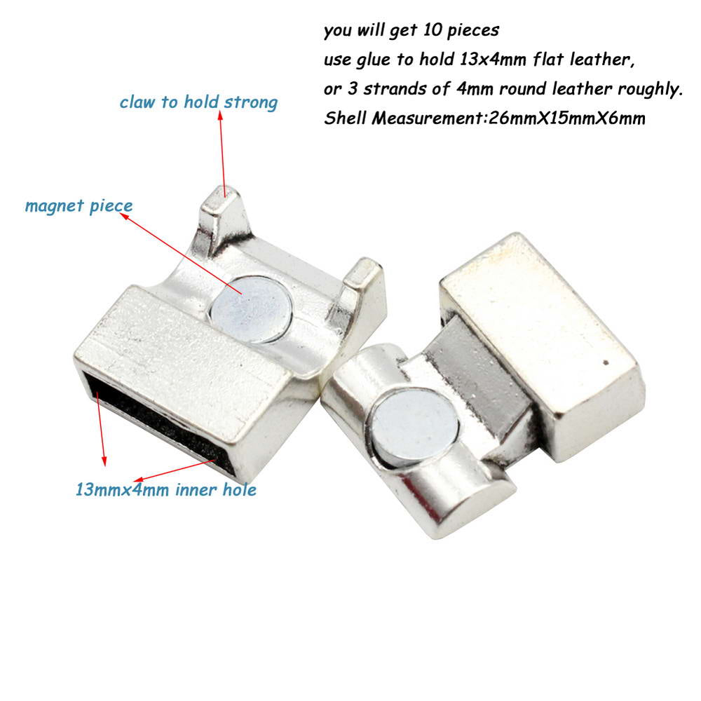 shapesbyX-13x4mm Hole Magnetic Clasps and Closure Jewelry Making End 3 Pieces