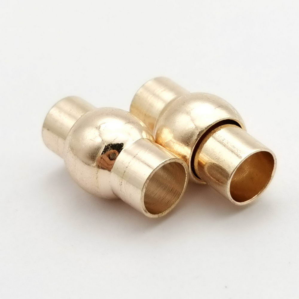 shapesbyX-5 Pieces 6mm Round Magnetic Clasps Bracelet Making Opening Silver