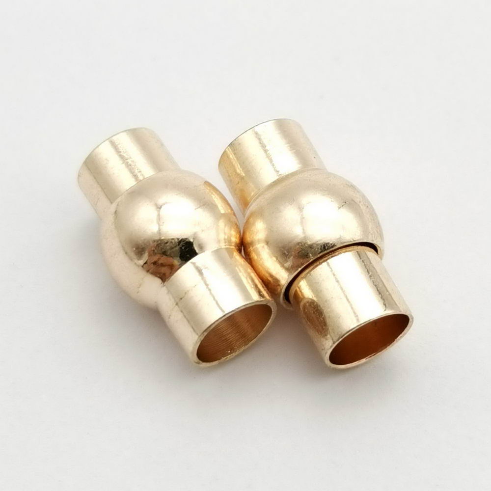 shapesbyX-5 Pieces 6mm Round Magnetic Clasps Bracelet Making Opening Silver