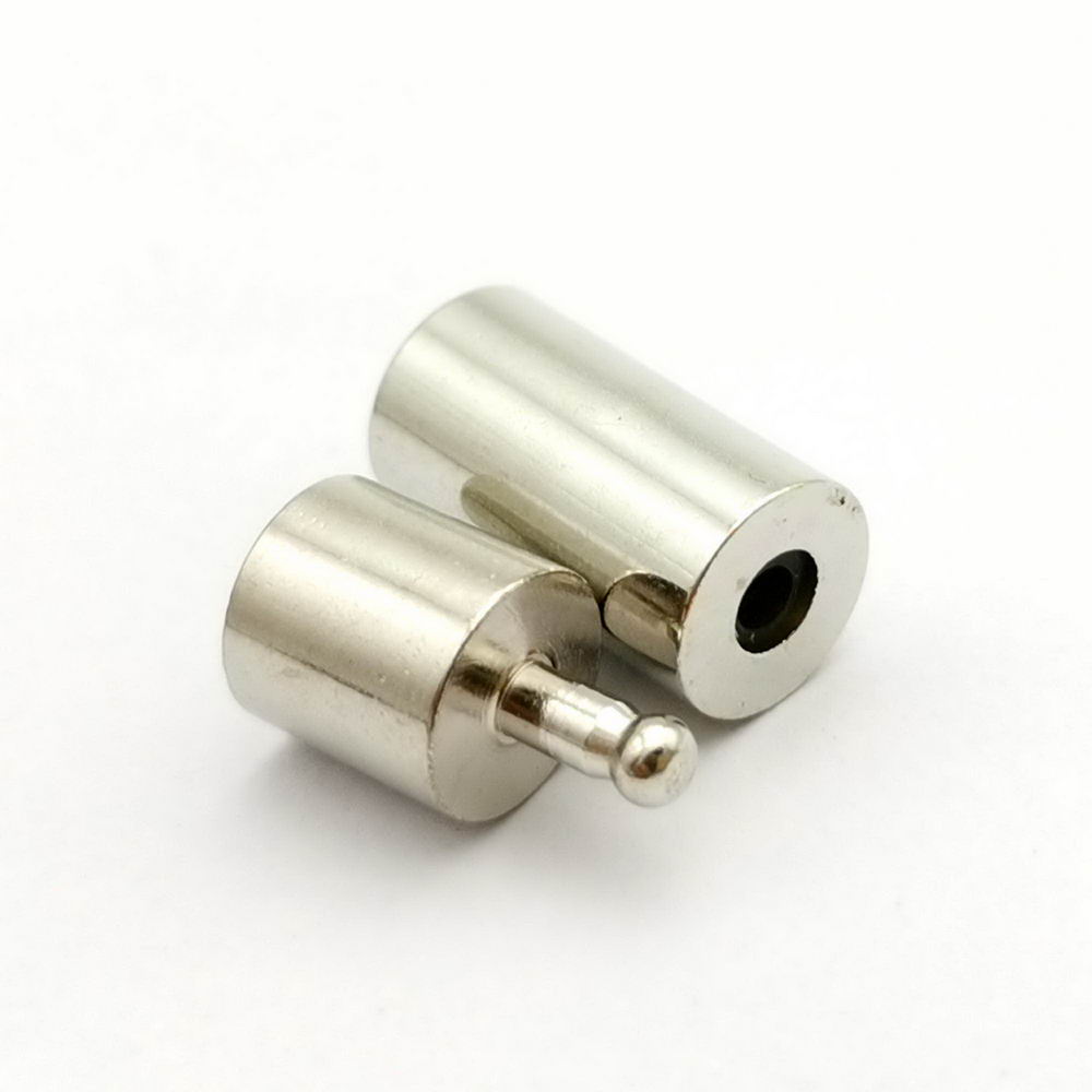shapesbyX-5 Pieces 6mm Round Rubber Clasps Bracelet Making Opening Silver