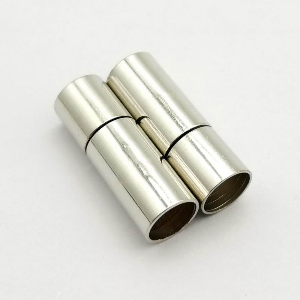 shapesbyX-5 Pieces 6mm Round Rubber Clasps Bracelet Making Opening Silver