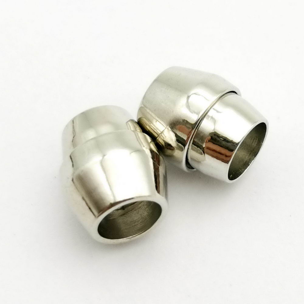 shapesbyX-5 Pieces 6mm Round Magnetic Clasps Bracelet Making Opening Silver for 6mm cord