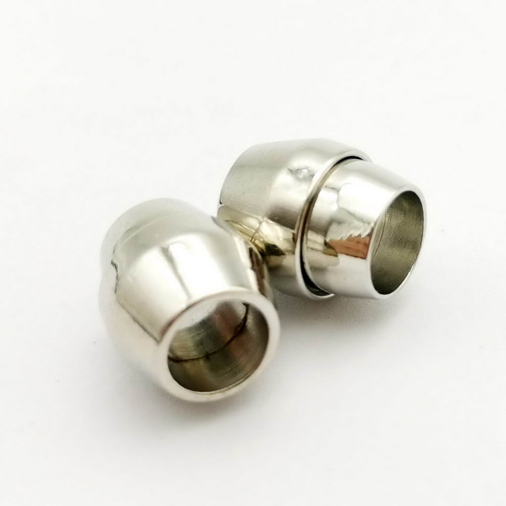shapesbyX-5 Pieces 6mm Round Magnetic Clasps Bracelet Making Opening Silver for 6mm cord