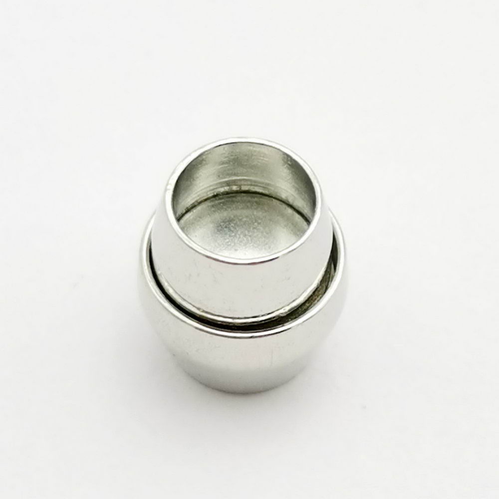 shapesbyX-5 Pieces 6mm Round Magnetic Clasps Bracelet Making Opening Silver for 6mm cord