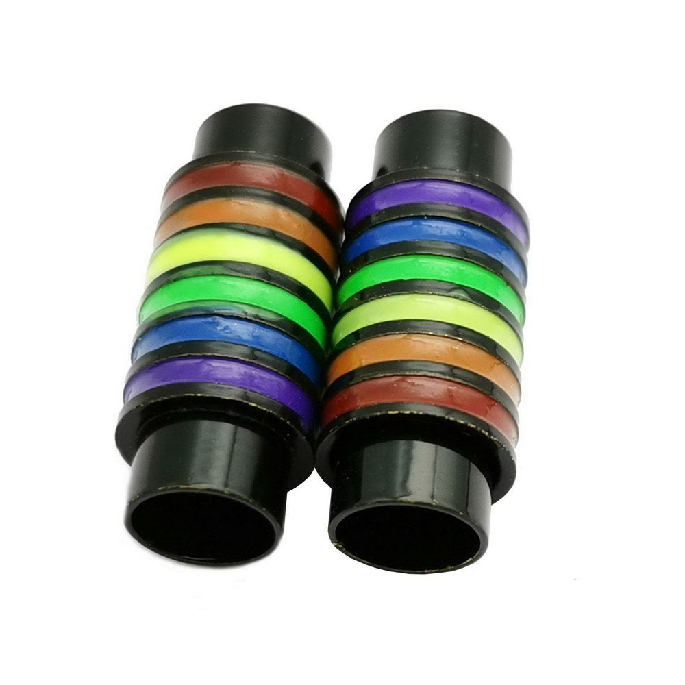 shapesbyX-2 Pieces 6mm Round Magnetic Clasps Colorful Enamel for 6mm Cord Glue Jewelry Making