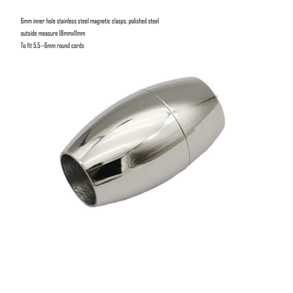 shapesbyX-6mm Inner Hole Stainless Steel Magnetic Clasp for Mike