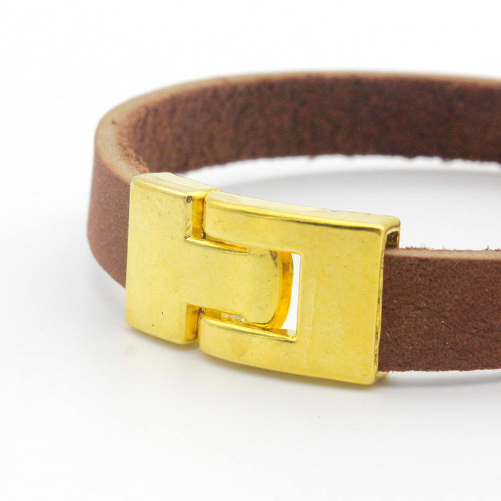 14mmx2.5mm hole Buckle Clasps for Flat Leather Glue in Gold