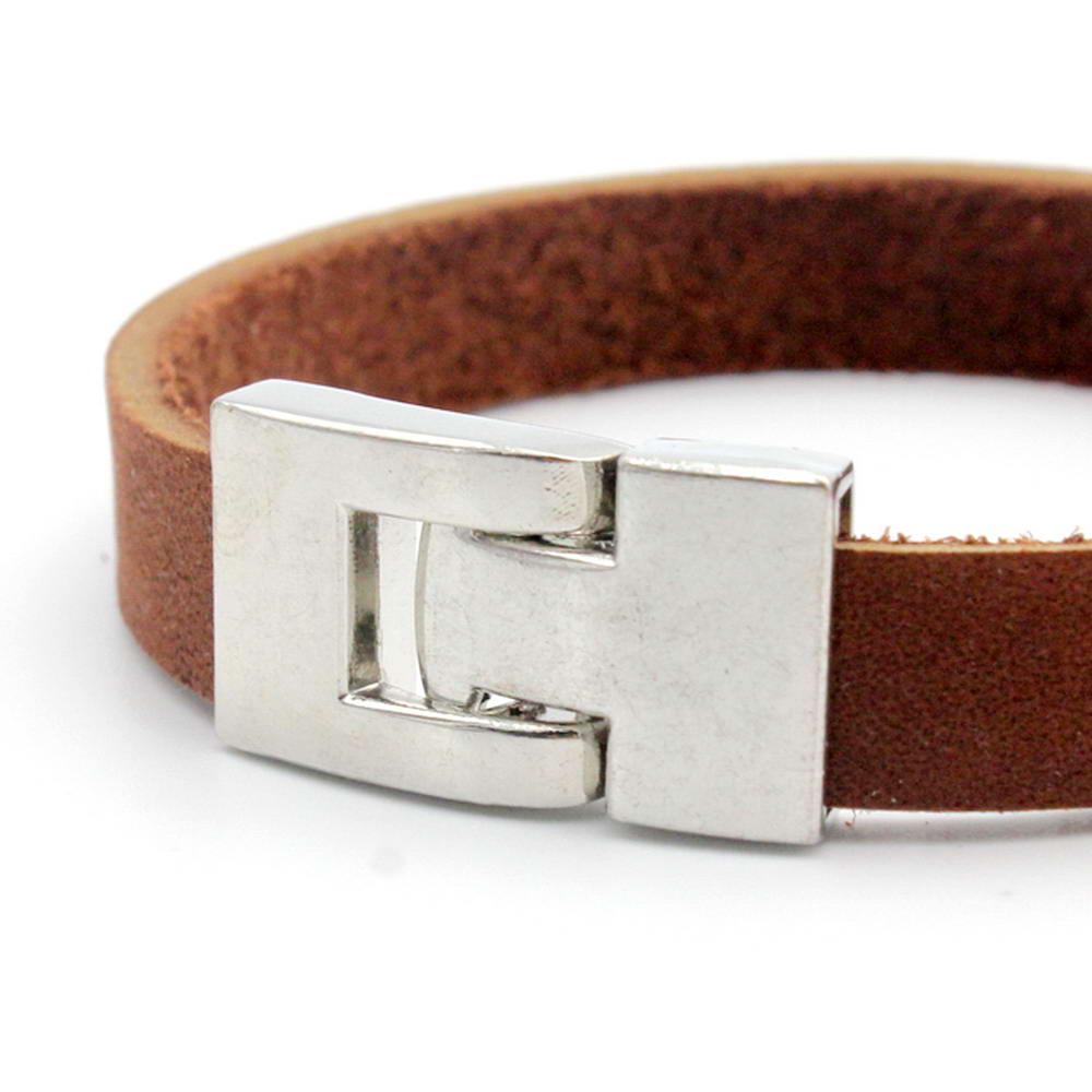 14mmx2.5mm hole Buckle Clasps for Flat Leather Glue in Silver