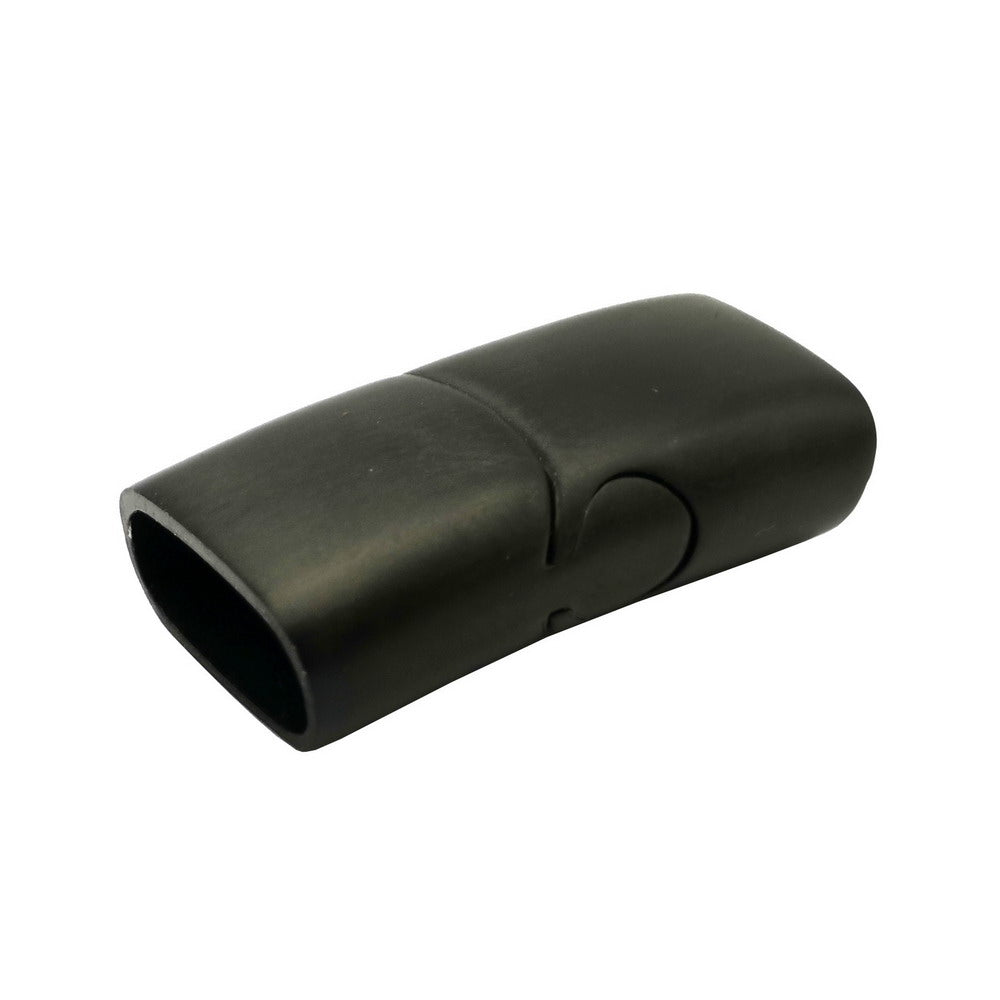 shapesbyX-10mm Black Stainless Steel Magnetic Clasps for Bracelet Making 10x5mm Inner Hole Licorice Leather Glue In by Piece